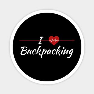 I Love Backpacking Heartbeat Magnet